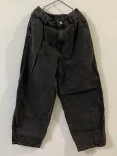 GU GIRLS バレルレッグジーンズ ダークグレー 150