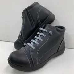 新品★レディース★24.0cm★撥水 軽量 編み上げブーツ 黒 9879