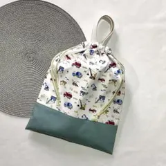 体操服入れ　裏地あり　お着替え袋　入園入学　男の子　女の子　車　ハンドメイド