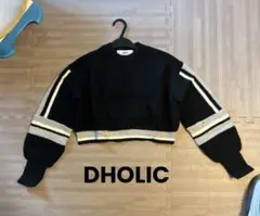 値下げDHOLIC 配色ニット　ブラック