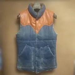 レザー ダウンベスト
