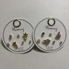 フルーツモチーフ フラワーモチーフ ビジューピアスセット