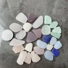 シーグラス ＊レアカラー 紫 ピンク 青 緑 セット No.474