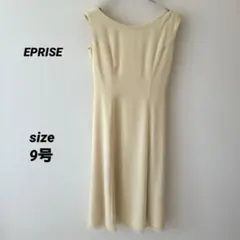 EPRISE ノースリーブ　ひざ丈　ワンピース　ドレス　クリーム色　9号