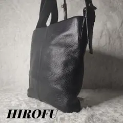 美品 ヒロフ ショルダーバッグ 2way ソーロ ハーフムーン レザー 黒