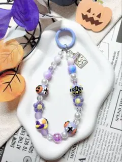 【ハンドメイド】ビーズストラップ/ スマホストラップ