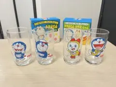 昭和レトロ ドラえもん&ドラミちゃん三ツ矢サイダー&バヤリースグラス 4個セット