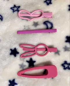 【新品・未使用】ピンク系 ヘアクリップ 4点セット♥