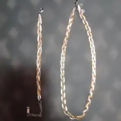 編み込みデザイン ネックレス ブレスレット セット