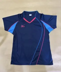 Mizuno ネイビー Vネックシャツ レディースM