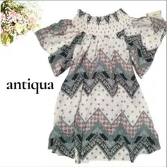 antiqua　アンティカ　チュニック　ジオメ　トリック柄　オフショルダー風のサムネイル