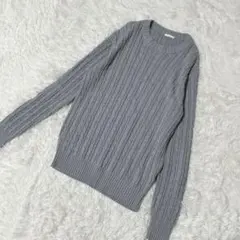 【c3175】✨美品✨GU ニット　セーター　ケーブルニット 長袖　グレーのサムネイル