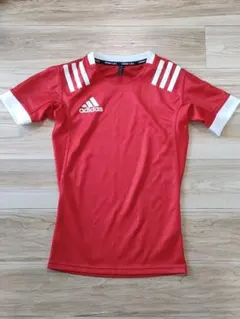 adidas アディダス　ラグビーシャツ　L 赤　タイト　小さめサイズのサムネイル