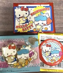 ちいかわ サンリオ スーパーマーケットなピンズ カード バッジ ハチワレ キティ