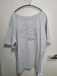 新品未使用　前後2way刺繍オーバーサイズワイドネックTシャツ レディース