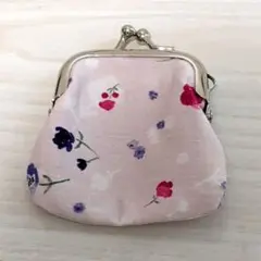 紫花柄のミニがま口のサムネイル