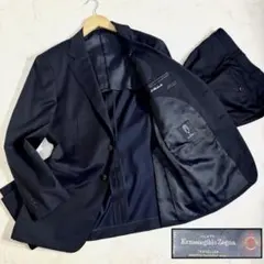 高級生地✨エルメネジルドゼニア 銀座山形屋 セットアップスーツ ネイビー XLのサムネイル