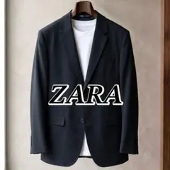 極美品 ZARA テーラードジャケット ブラック 黒 ザラ アンコン メンズ