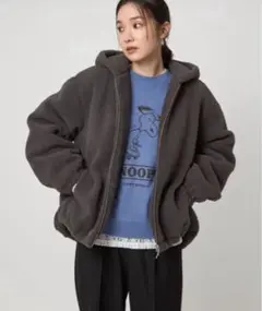 WEB限定　フェイクシープファーフードブルゾン