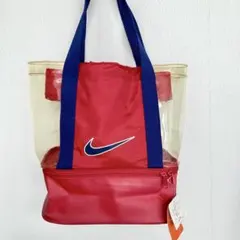 【未使用品】Nikeトートバッグ赤×透明/タグ付き/スポーツバッグ【訳あり】のサムネイル
