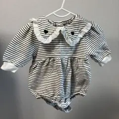 cottoli ストライプフリルロンパース 70cm