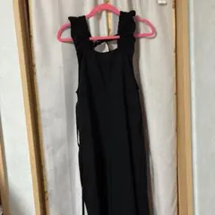 フリルストラップ ブラック オールインワン