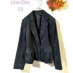 Uno-Dox テーラードジャケット 13号 黒色 裾ヒラヒラ♡
