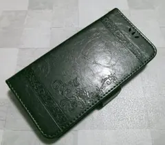 iPhone14/13用 PUレザーケース 高級感 手帳型 ダークグレー