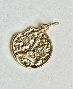 【ヘッドのみ】天秤座モチーフの16kgfゴールドフィルドコインチャーム14kgf