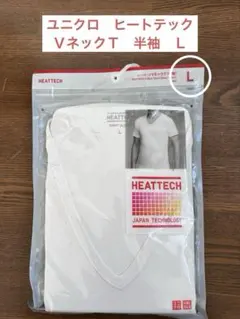 ユニクロ　メンズ　ヒートテック　VネックT半袖　Ｌ　ホワイト　1枚