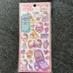 平成レトロ　キティー、ハッピーフォンボンボンドロップシール