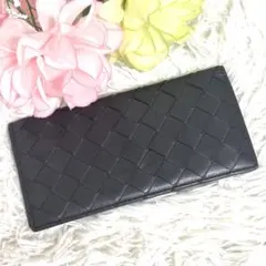 美品✨RFID ボッテガヴェネタ マキシ イントレ ロングウォレット 長財布 黒