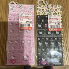ハローキティー タイルシール　ヒョウ柄　ピンク　黒　2種セット