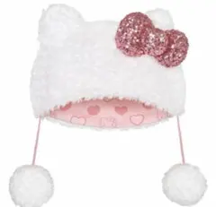 USJ ユニバ キティ ファンキャップ スパンコール ぽんぽん