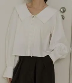 【新品】未開封 OLUN ビックカラーブラウス 白