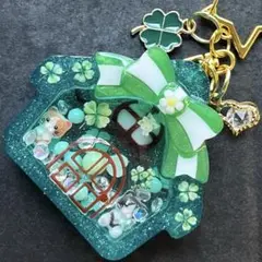♡ラッキークローバーのおうちのシェイカーキーホルダー♡