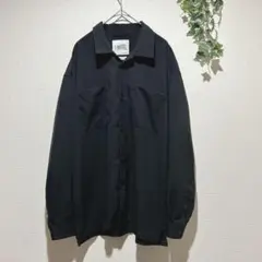 【イッカラウンジ】メンズ　ブラックボタンアップシャツ　Lサイズ