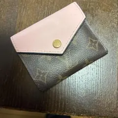 三つ折り財布 モノグラム ピンク