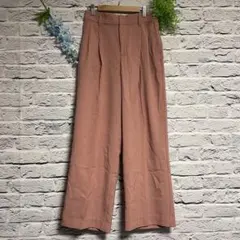 【超美品】VIS ワイド イージーパンツ コーラルピンク ゴムウエスト M