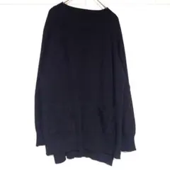 Naturam 　カシミヤニット　長袖セーター　黒　L　カシミヤ100％