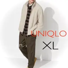 *UNIQLO * 美品 ボアフリースジャケット XL フルジップ ベージュ
