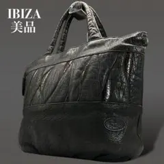 【美品】IBIZA イビザ トートバッグ パッチワーク 無地 0666