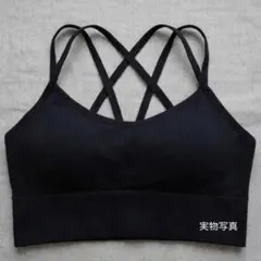 ブラトップ 2枚セット ナイトブラ ヨガ ピラティス ランニング ジム ブラック