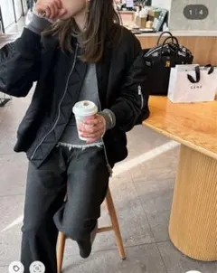 sacaiナイロンツイル MA-1ブルゾン　サカイ　ボンバージャケット サイズ1