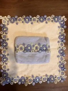 近沢レース、ハンカチ、ティッシュケース、花柄刺繍