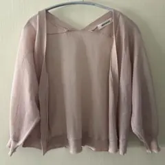 MISCH MASCH ミッシュマッシュ　ラメシアーボレロカーディガン　ピンク