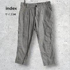 美品　インデックス　テーパードパンツ　ギンガムチェック　クロップ丈　モノトーンのサムネイル
