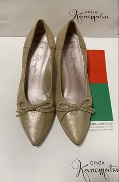 Ginza Kanematsu ピンクゴールドパンプス 23cm