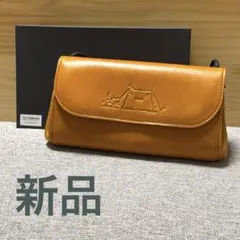 新品　キャンプ　スヌーピー　キャメル　ウォレット　ショルダー　天然皮革　本革