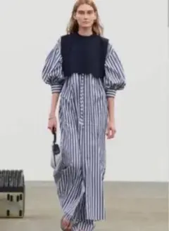 HYKE ハイク　ストライプ柄ロングシャツワンピース 新品未使用 HYKE ハイク ストライプ柄ロングシャツワンピース - メルカリ